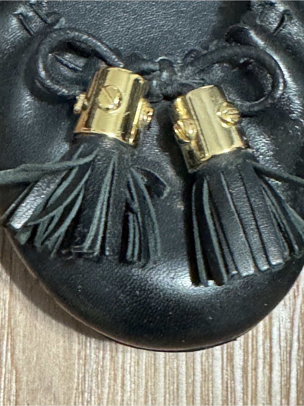 Tory Burch Black Leather Tassel Ballet Flats with Gold Logo Sz. 9.5 - Picture 3 of 9
